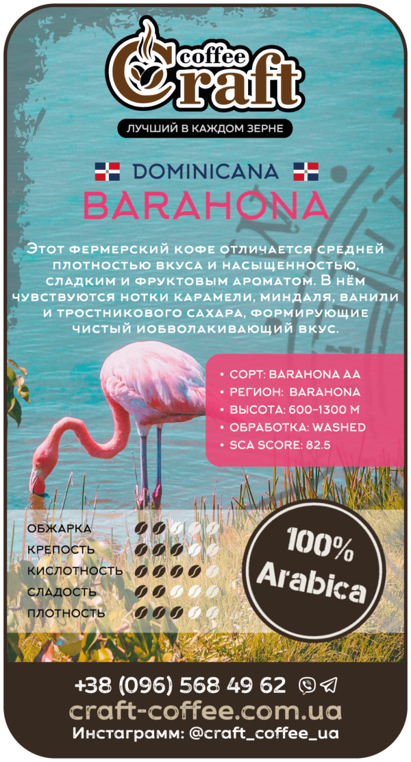Кофе в зёрнах Dominikana Barahona AA